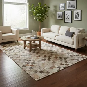 Tapete de Couro Quadriculado 2,00 X 1,50 M Castor Claro