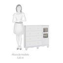 Ver imagem 7 de Quarto de Bebê Guarda-Roupa 3 Portas Cômoda com Janelas e Berço Mimo Espresso Móveis Branco Brilho