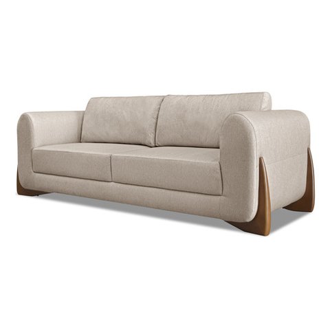 Sofá New 2 Lugares Linho Areia 1.60m para Sala Bz Home Decor
