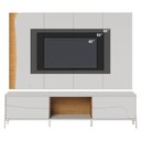 Ver imagem 3 de Rack Bancada e Painel Amalfi para Tv até 65 Polegadas com Pés de Metal Off White Freijó Colibri
