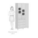 Ver imagem 5 de Quarto de Bebê Om Guarda Roupa 3 Portas 3 Gavetas e Cômoda 1 Porta 4 Gavetas Duda Branco/Brilho