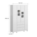 Ver imagem 7 de Quarto Infantil com Guarda Roupa 4 Portas e Cômoda 1 Porta com Janela Mimo Espresso Móveis Branco/Brilho