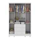 Ver imagem 3 de Quarto Infantil com Guarda Roupa 4 Portas e Cômoda 1 Porta com Janela Mimo Espresso Móveis Branco/Brilho