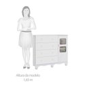 Ver imagem 6 de Quarto Infantil com Guarda Roupa 4 Portas e Cômoda 1 Porta com Janela Mimo Espresso Móveis Branco/Brilho