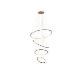 Lustre Pendente Anel de Led Hoop 4 Argolas Aros em Alumínio 122W - 1