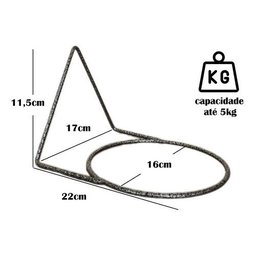 Kit 3 Suportes 16cm Anel Redondo Pendurar Vaso Planta Parede - 2