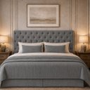 Ver imagem 1 de Cabeceira para Cama Casal Queen Estofada Captone 1,58 Mts Luna Vilajo: Suede Cinza