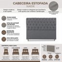 Ver imagem 7 de Cabeceira para Cama Casal Queen Estofada Captone 1,58 Mts Luna Vilajo: Suede Cinza