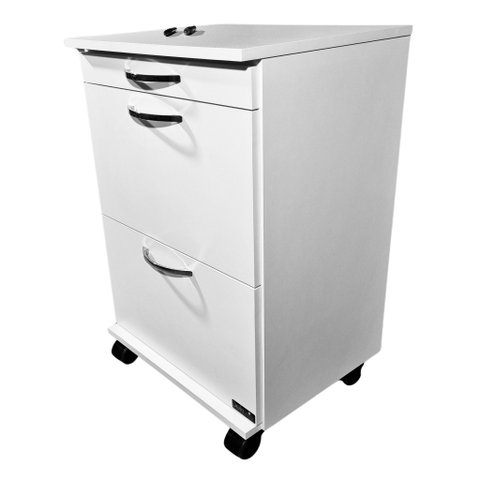 Carrinho Mesa Auxiliar Cabeleireira Salão 2 Gavetas Cor Branca