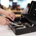 Ver imagem 3 de Caixa Cofre de Metal com Chave e Trava para Cedulas Seguranca para Dinheiro Notas e Moedas