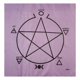 Toalha Pentagrama Para Altar, Taro E Jogos 70x70 Cm Lilas - 1