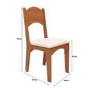 Ver imagem 2 de Mesa de Jantar Dalla Costa 4 Lugares Tampo MDF Redondo Freijó com Cadeiras Bege Rústico 110cm