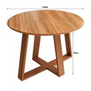 Ver mais imagens de Mesa de Jantar Dalla Costa 4 Lugares Tampo MDF Redondo Freijó com Cadeiras Bege Rústico 110cm