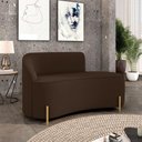 Ver imagem 2 de Sofá 2 Lugares Orgânico 140cm Pé Dourado Morgan Suede Marrom D03 - D'Rossi