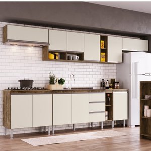 Cozinha Completa 3 Balções 3 Armários Aéreos e 2 Nichos Athena 