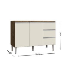 Cozinha Completa 3 Balções 3 Armários Aéreos e 2 Nichos Athena  - 9