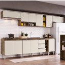 Ver imagem 1 de Cozinha Completa Modulada 3 Balções 3 Armários Aéreos e 2 Nichos Athena Marrom