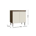 Ver imagem 5 de Cozinha Completa Modulada 3 Balções 3 Armários Aéreos e 2 Nichos Athena Marrom