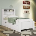 Ver imagem 2 de Cama Solteiro Invicta com Baú e 2 Gavetas Branco - PR Móveis