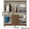 Guarda Roupa 6 Portas C/Espelho 8963 Castanho Wood Avela - 7