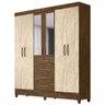 Guarda Roupa 6 Portas C/Espelho 8963 Castanho Wood Avela - 1