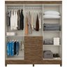 Guarda Roupa 6 Portas C/Espelho 8963 Castanho Wood Avela - 6