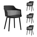 Ver imagem 1 de Kit 4 Cadeiras de Jantar Estofada Marcela Montreal Polipropileno Preto