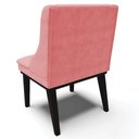 Ver imagem 6 de Kit 5 Cadeiras Decorativas Sala de Jantar Base Fixa de Madeira Firenze Suede Rosê/Preto G19 - Gran B