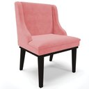 Ver mais imagens de Kit 5 Cadeiras Decorativas Sala de Jantar Base Fixa de Madeira Firenze Suede Rosê/Preto G19 - Gran B