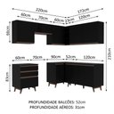 Ver imagem 4 de Armário de Cozinha Completa de Canto 392cm Preto Reims Madesa 01