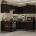 Ver imagem 1 de Armário de Cozinha Completa de Canto 392cm Preto Reims Madesa 01