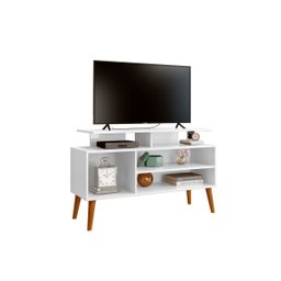 Rack Lion Sala Estar Tv Estante com Nichos e Prateleiras:branco - 2