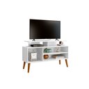 Ver imagem 2 de Rack Lion Sala Estar Tv Estante com Nichos e Prateleiras:branco