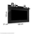 Ver imagem 3 de Painel com Prateleira Vivare 1,8 Black-Freijó - Giga