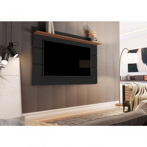 Painel com Prateleira Vivare 1,8 Black-Freijó - Giga