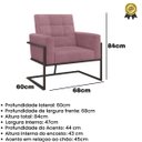 Ver imagem 3 de Poltrona para Salão de Beleza Base de Ferro Tecido Suede Premium Estrutura em Madeira Natural