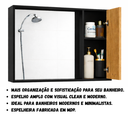 Ver imagem 3 de Espelheira para Banheiro Suspensa Cannes Armário e Prateleiras - Jm3 Móveis:preto/ripado