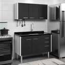 Ver imagem 1 de Gabinete de Cozinha Valenza 116cm Preto Texturizado - Rorato