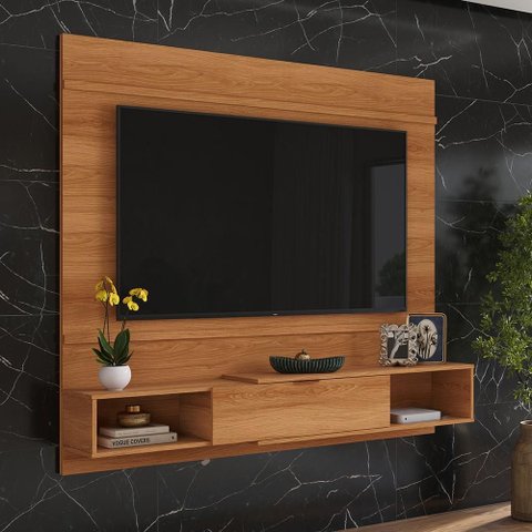 Painel para Tv até 65” Barcelona 1,60m Movelove em Mdp 15mm Painel Suspenso Sala de Estar