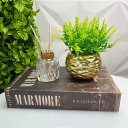 Ver imagem 3 de Kit Decoração Livro Marrom + Vaso Dourado + Difusor de Vidro