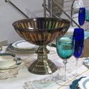 Ver imagem 6 de Centro de Mesa Bandeja em Cristal Marrom para Frutas Doces Sobremesa - 25x30cm