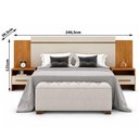 Ver imagem 2 de Cabeceira Box Casal Bristol com 2 Mesas de Cabeceira Cinamomo Fendi - Novo Horizonte