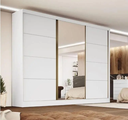 Ver imagem 1 de Guarda Roupa Casal Branco com 1 Espelho 3 Portas de Correr em MDF Nexus Bianchi - Bianchi Moveis