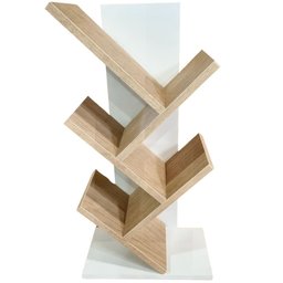 Livreiro Branco 60cm Partição Madeirado-claro Mdf Prateleira Estante Nicho Livros Revista Infantil - 1