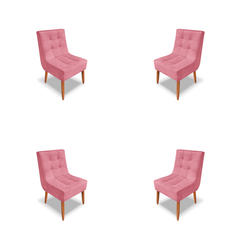 Kit 3 Cadeiras Decorativas Luxo Trida – Suede Premium para Sala de Jantar