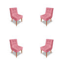 Ver imagem 1 de Kit 3 Cadeiras Decorativas Luxo Trida – Suede Premium para Sala de Jantar