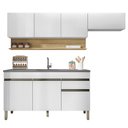 Ver imagem 3 de Armário de Cozinha 4 Peças Balcão com Pia 120cm Lina08 K02 Supremo/Freijó - Mpozenato