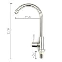 Ver imagem 3 de Torneira Cozinha Banheiro Aço Inox 304 Escovado 1/4