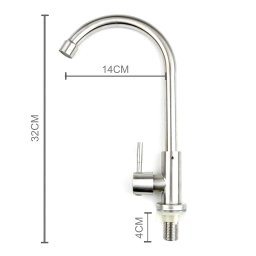 Torneira Cozinha Banheiro Aço Inox 304 Escovado 1/4 - 3