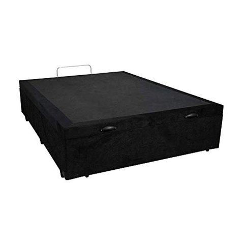 Cama Box Baú Viúvao Suede Preto Com 128cm de Largura